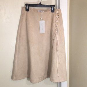 NWT Lucy Paris Beautiful Nude Suede Wrap Skirt!!!✨